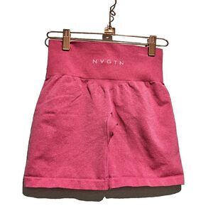 NVGTN Womens Pink High‎ Elastic Waist Stretchable Sweat Shorts XSmall Athletic
